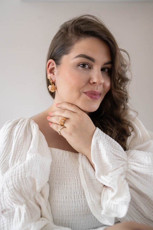 Viola sormus persikka